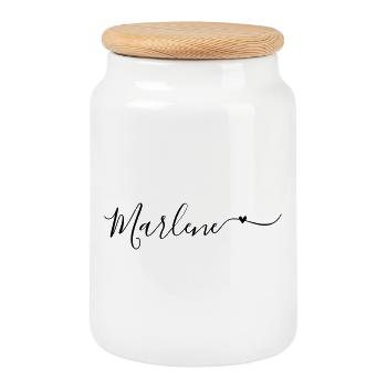 Prénom Marlene Prénom décoratif - Boîte à biscuits avec couvercle en bois - blanc - Devant