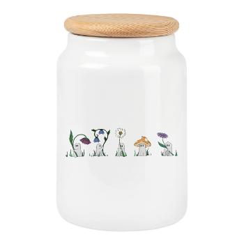 lovely ghosts - Cookie Jar with Wooden Lid - white - Front