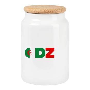 Algerien - Keksdose mit Holzdeckel - Weiß - Vorne