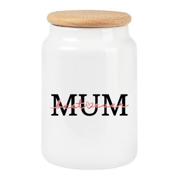 Beste Mutter aller Zeiten - Keksdose mit Holzdeckel - Weiß - Vorne