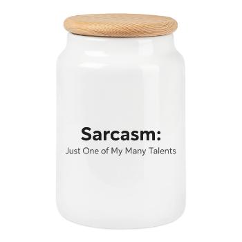 sarcasm just one of my talents Sprüche - Keksdose mit Holzdeckel - Weiß - Vorne