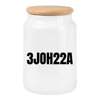3JOH22A - Keksdose mit Holzdeckel - Weiß - Vorne