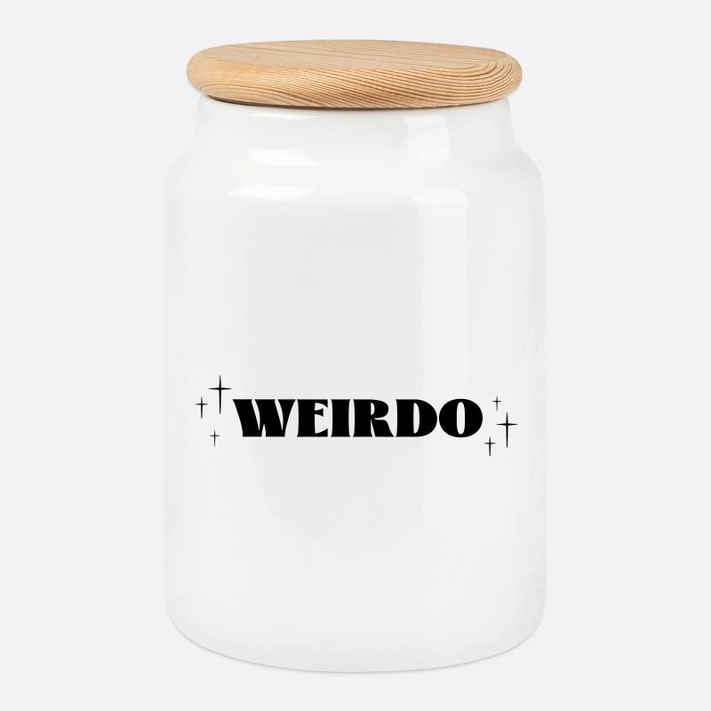 Weirdo Magic - Cookie Jar with Wooden Lid - white