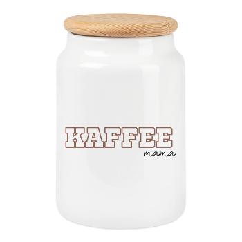 Kaffee Mama - Keksdose mit Holzdeckel - Weiß - Vorne