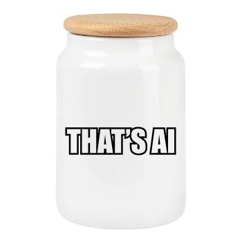 "That's AI" Font - Keksdose mit Holzdeckel - Weiß - Vorne