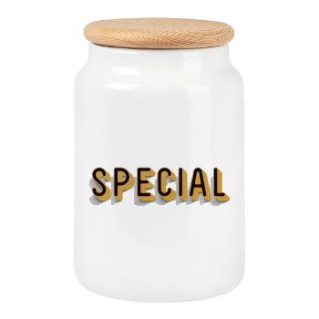 special besonders einzigartig name speziell divers - Keksdose mit Holzdeckel - Weiß - Vorne