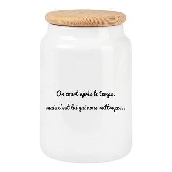 QUOTE. MESSAGE. QUOTES. HUMOR. QUOTES - Cookie Jar with Wooden Lid - white - Front