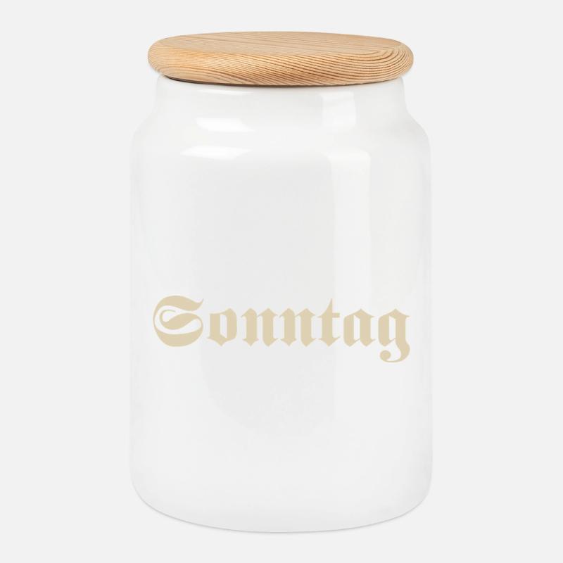 Sonntag - Keksdose mit Holzdeckel - Weiß