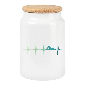 Natation battement de coeur cadeau nageur  - Boîte à biscuits avec couvercle en bois - blanc - Devant