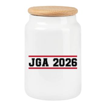 JGA_2026 - Cookie Jar with Wooden Lid - white - Front