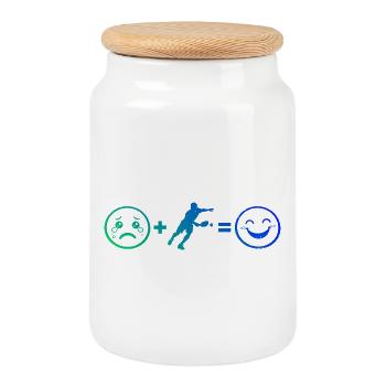 Pickleball Trainer Idea for Pickleball Athlete Fans - Cookie Jar with Wooden Lid - white - Front