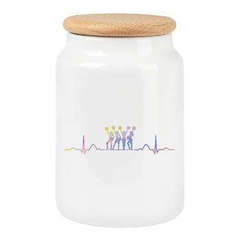 Cheerleader Cheer Mom Cheerleading - Keksdose mit Holzdeckel - Weiß - Vorne