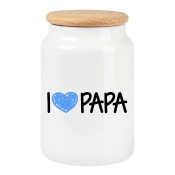 Dad Father's Day Men's Day Gift - Cookie Jar with Wooden Lid - white - Front