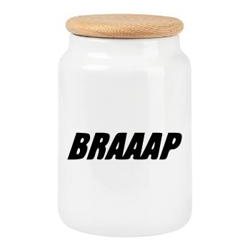 BRAAAP - Keksdose mit Holzdeckel - Weiß - Vorne