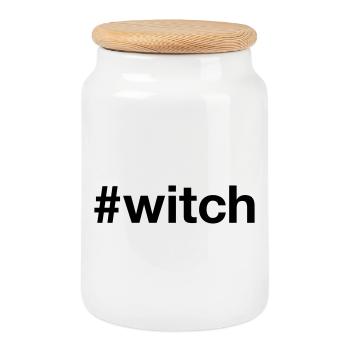WITCH Spooky Hexe Halloween - Boîte à biscuits avec couvercle en bois - blanc - Devant