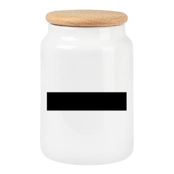 Rectangle - Boîte à biscuits avec couvercle en bois - blanc - Devant