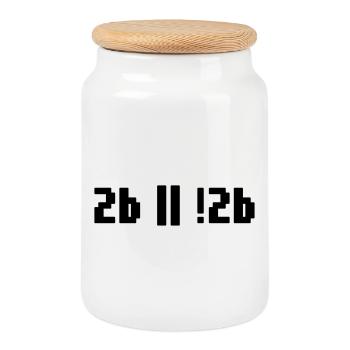 2b or not 2b – Shakespeare Hamlet Programmierer - Keksdose mit Holzdeckel - Weiß - Vorne