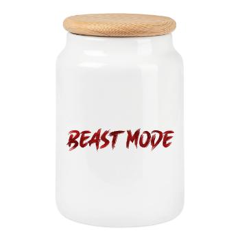 Beast Mode! - Keksdose mit Holzdeckel - Weiß - Vorne