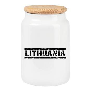 Lithuania - Keksdose mit Holzdeckel - Weiß - Vorne