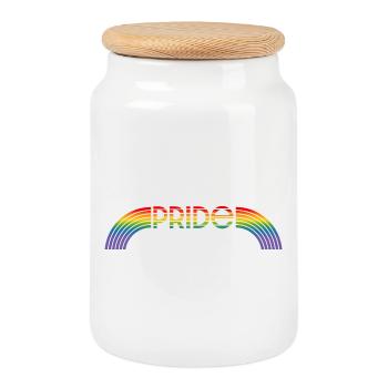 lgbtqi pride arc-en-ciel LGBT lgbtqi queer - Boîte à biscuits avec couvercle en bois - blanc - Devant