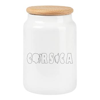 Corsica Korsika Insel Flagge Symbol Geschenk - Keksdose mit Holzdeckel - Weiß - Vorne