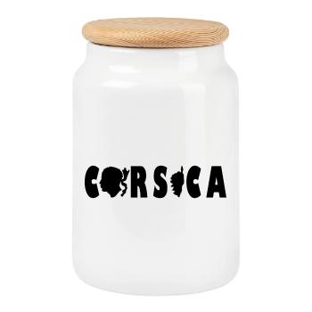 Corsica Korsika Insel Flagge Symbol Geschenk - Keksdose mit Holzdeckel - Weiß - Vorne