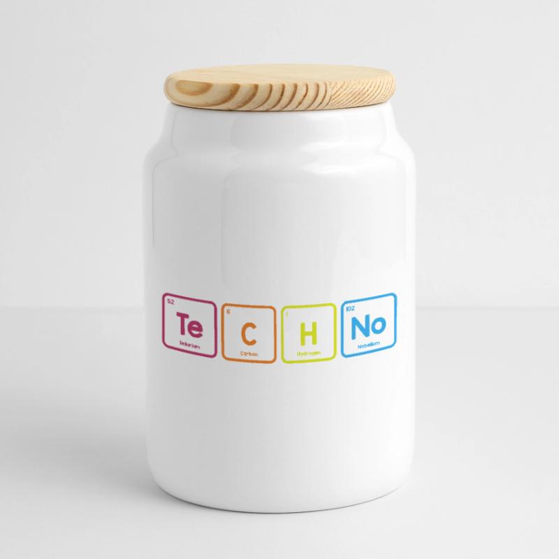 Techno éléments Boîte à biscuits avec couvercle en bois