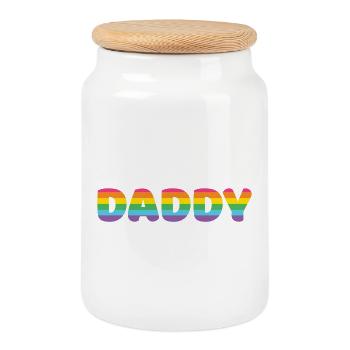 LGBTQ+ Daddy - Cookie Jar with Wooden Lid - white - Front