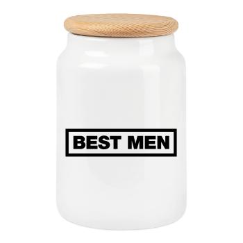 Best men - Keksdose mit Holzdeckel - Weiß - Vorne