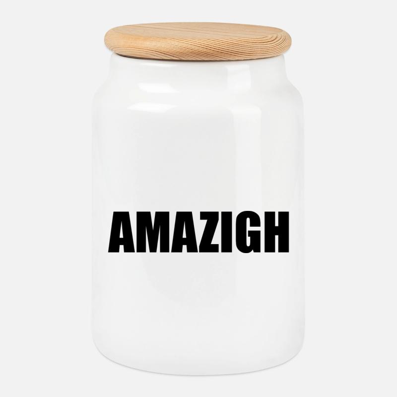 Amazigh - Keksdose mit Holzdeckel - Weiß