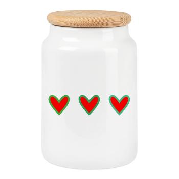 CHRISTMAS. YEAR. ANNIVERSARY. RETIREMENT. FATHER'S DAY - Cookie Jar with Wooden Lid - white - Front