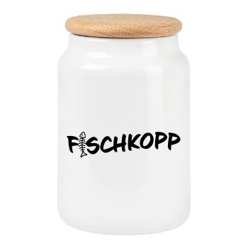 Fischkopp - Cookie Jar with Wooden Lid - white - Front