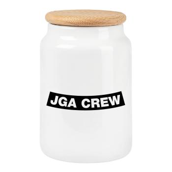 JGA Crew Element Bottom (MC-Rocker-Kutten-Design) - Keksdose mit Holzdeckel - Weiß - Vorne