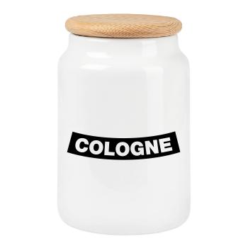 Cologne Chapter Element (JGA MC-Rocker-Design) - Cookie Jar with Wooden Lid - white - Front