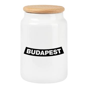 Budapest Chapter Element (JGA MC-Rocker-Design) - Keksdose mit Holzdeckel - Weiß - Vorne
