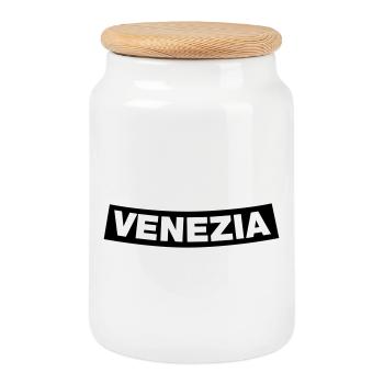 Venezia Chapter Element (JGA MC-Rocker-Design) - Keksdose mit Holzdeckel - Weiß - Vorne