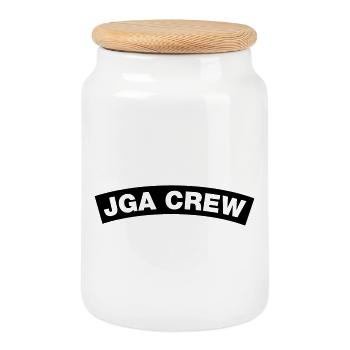 JGA Crew Chapter Element oben (MC-Rocker-Style) - Keksdose mit Holzdeckel - Weiß - Vorne
