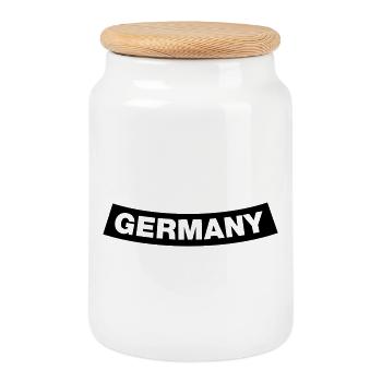 Germany Chapter Element 1C (JGA MC-Rocker-Style) - Keksdose mit Holzdeckel - Weiß - Vorne