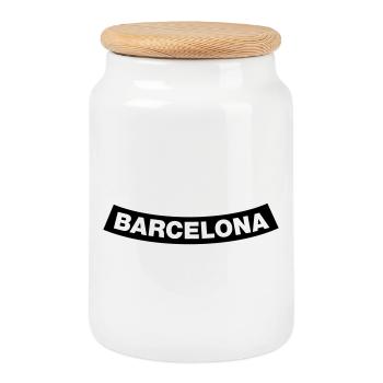 Barcelona Chapter Element 1C (JGA MC-Rocker-Style) - Keksdose mit Holzdeckel - Weiß - Vorne
