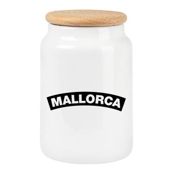 Mallorca - Keksdose mit Holzdeckel - Weiß - Vorne