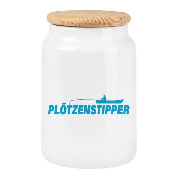 PLÖTZENSTIPPER - Keksdose mit Holzdeckel - Weiß - Vorne