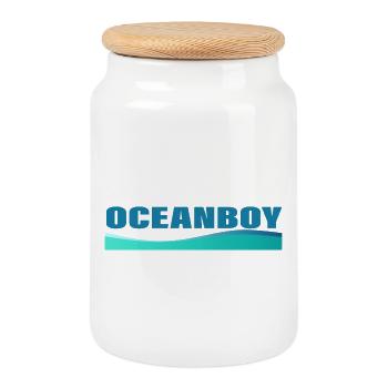 OCEANBOY - Cookie Jar with Wooden Lid - white - Front