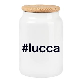 lucca hashtag - Keksdose mit Holzdeckel - Weiß - Vorne