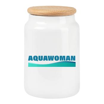 AQUAWOMAN - Keksdose mit Holzdeckel - Weiß - Vorne