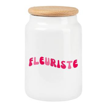 Rose Vague Retro Florist - Keksdose mit Holzdeckel - Weiß - Vorne