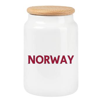 Nordic FJORD Landschaftsdesign - Keksdose mit Holzdeckel - Weiß - Vorne