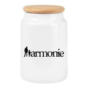 HARMONIE! (Familie, Vater, Mutter, Kinder) - Keksdose mit Holzdeckel - Weiß - Vorne