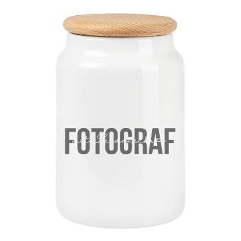 Fotograf mit Leidenschaft - Keksdose mit Holzdeckel - Weiß - Vorne