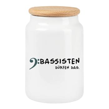 Bassists are allowed to - Cookie Jar with Wooden Lid - white - Front