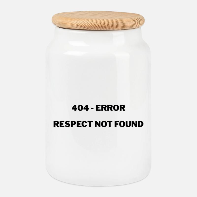 404 - Error Respect not Found - Keksdose mit Holzdeckel - Weiß
